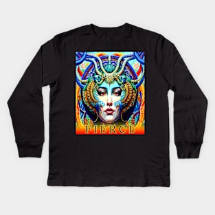 Beautiful Fierce Goddess Energy Kids Long Sleeve T-Shirt